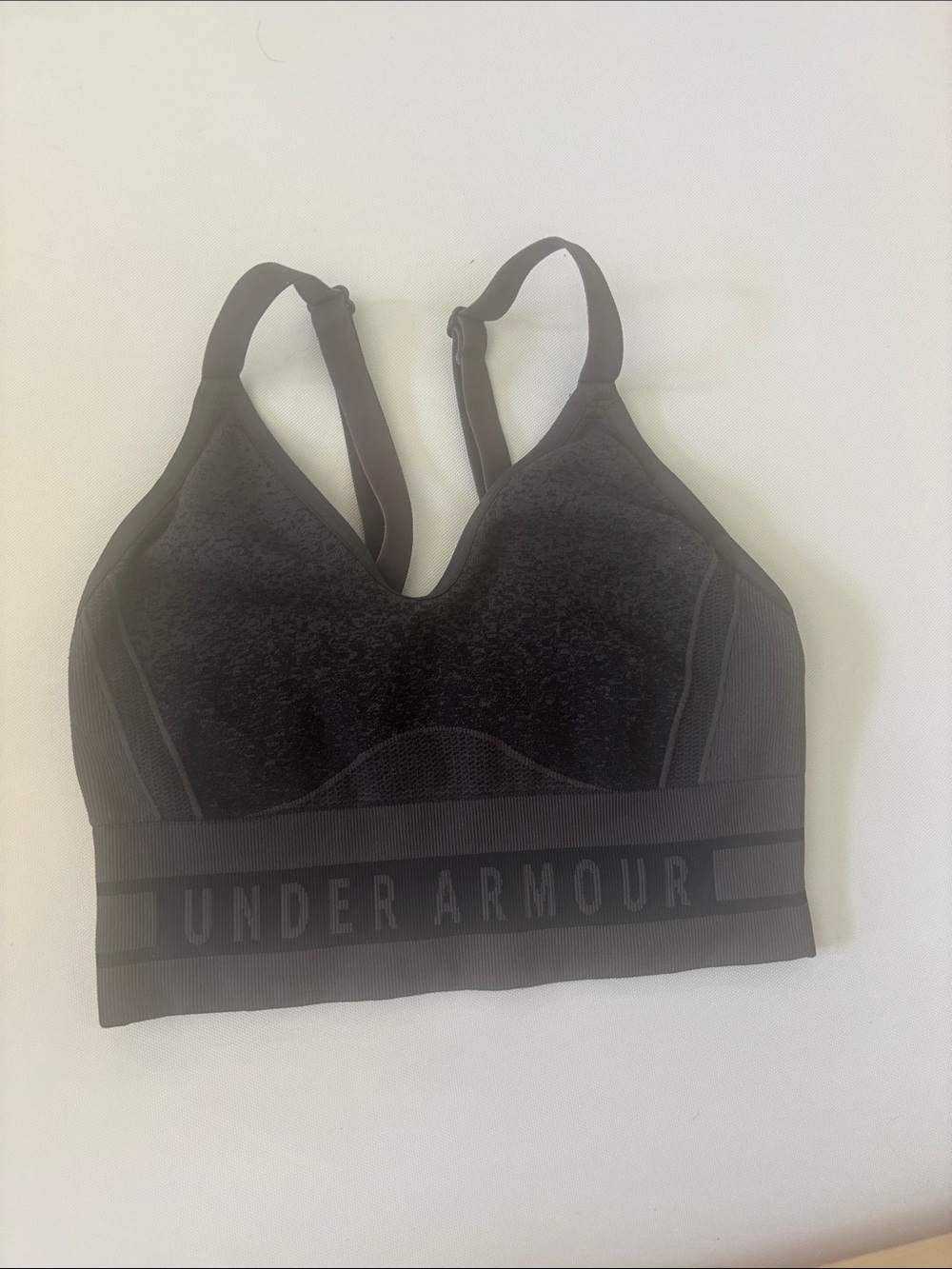 Under Armour Black Seamless Padded Sports Bra with Logo Band